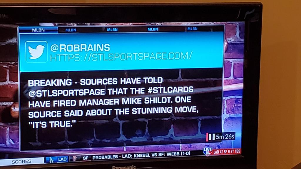 Cardinals have fired manager Mike Shildt