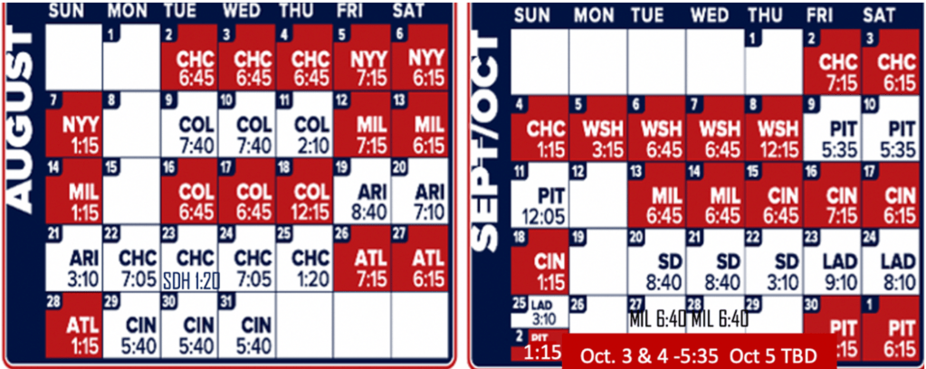 Cardinals Schedule