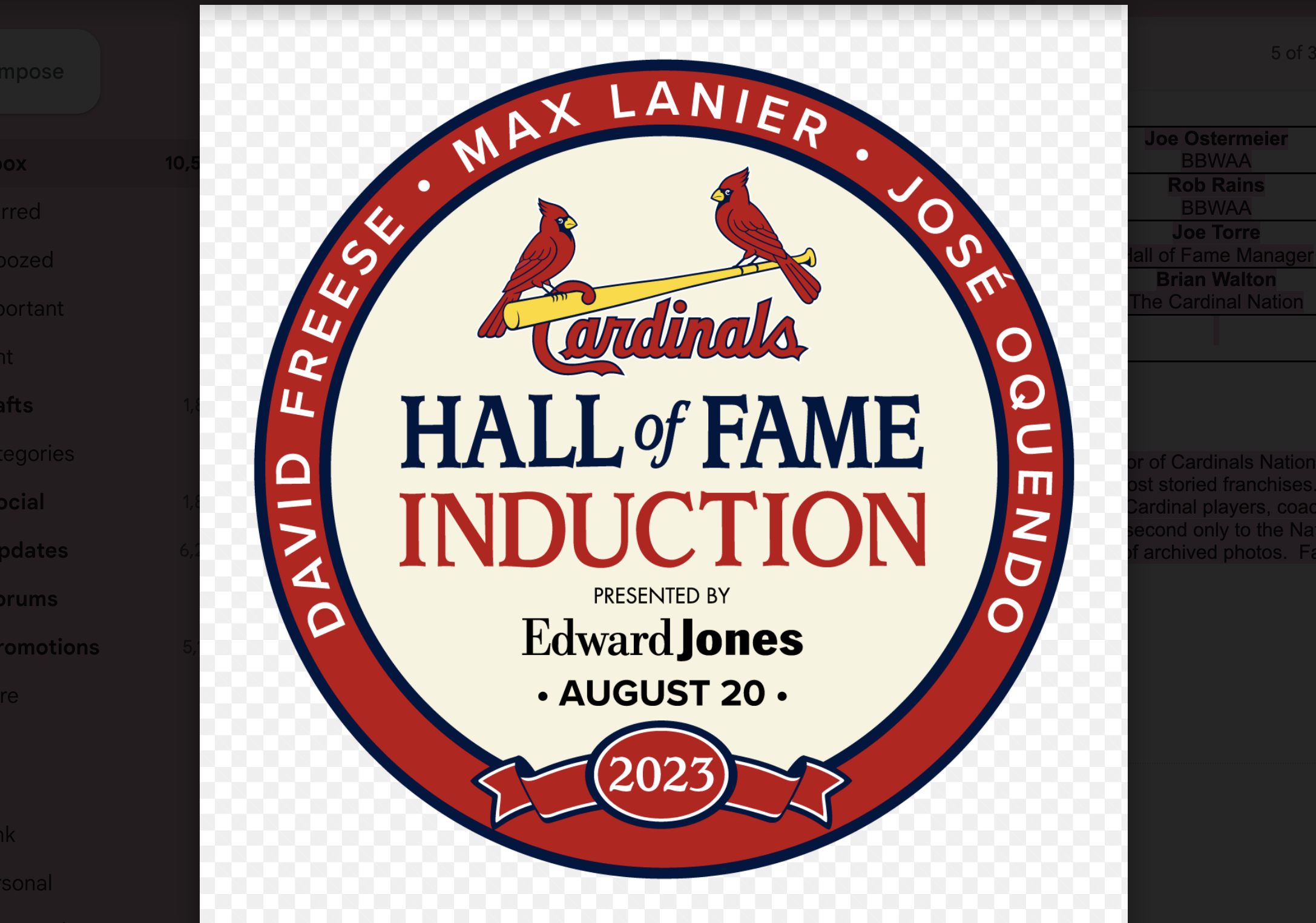 Cardinals announce three for their Hall of Fame - News from Rob Rains