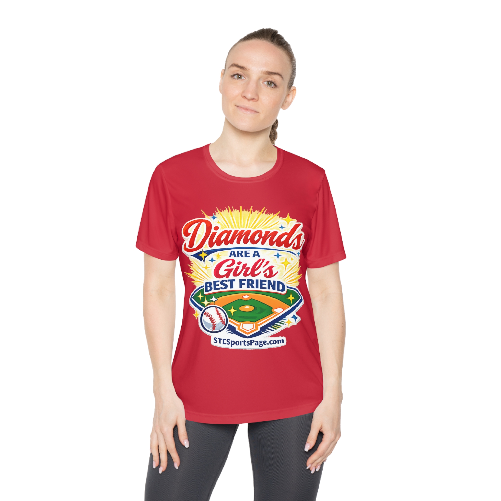 Diamonds Are a Girl's Best Friend Baseball Tee — Ladies Softstyle Sport Shirt - Image 18