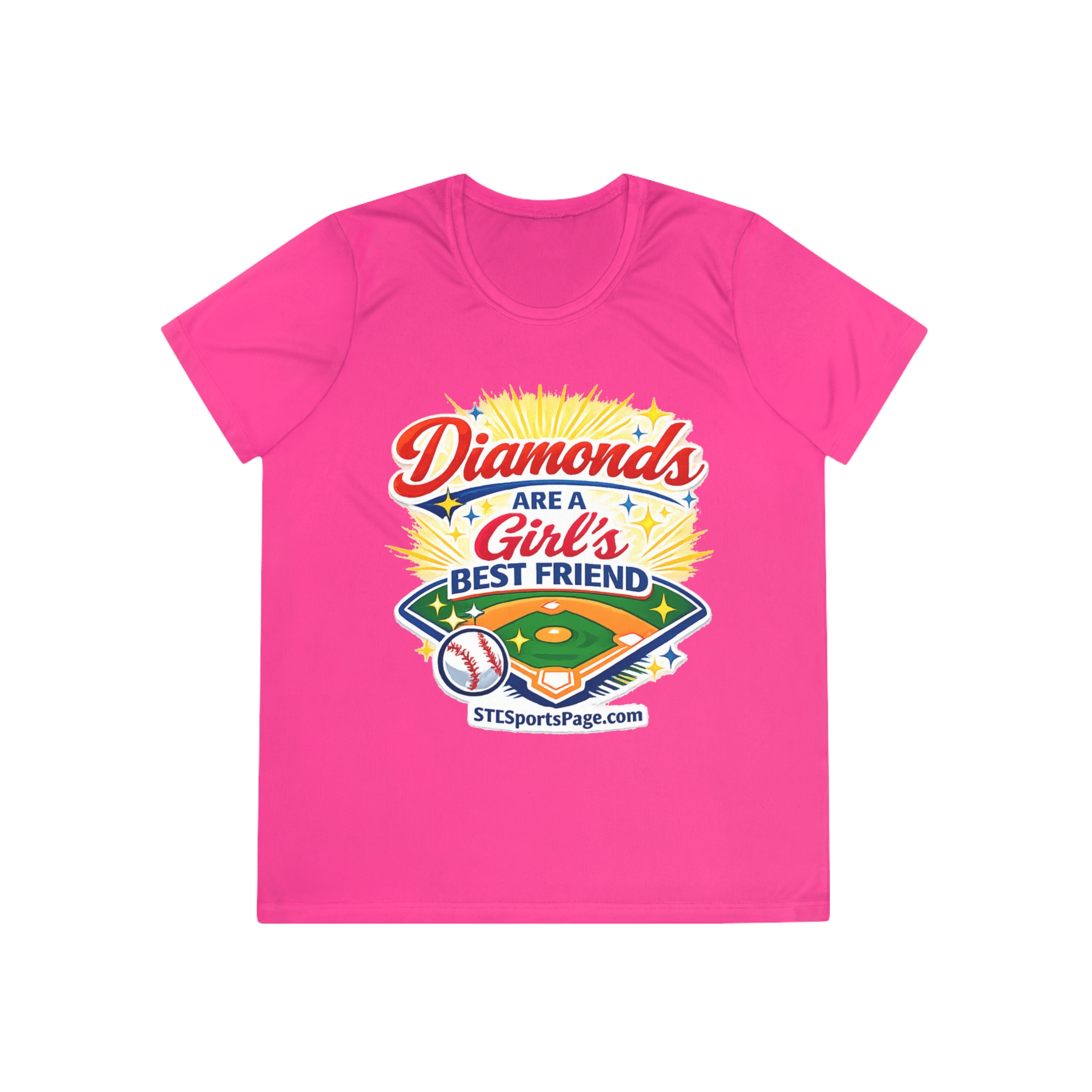 Diamonds Are a Girl's Best Friend Baseball Tee — Ladies Softstyle Sport Shirt - Image 13