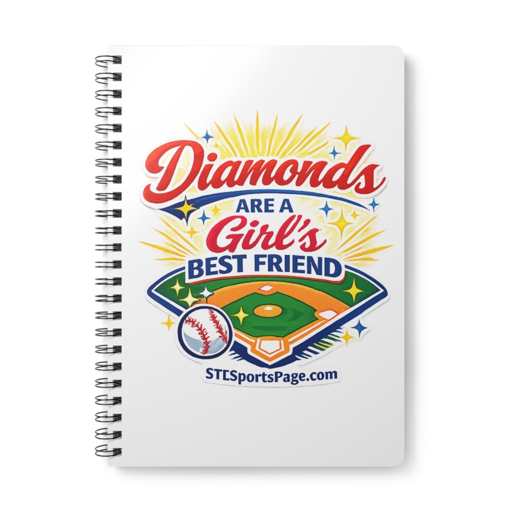 Diamonds Are a Girl's Best Friend Baseball Notebook — A5 Wirobound Journal