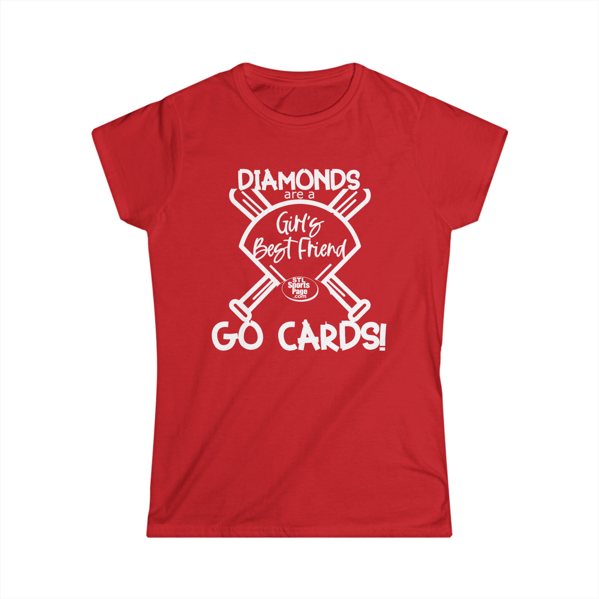 "Diamonds are a Girl's Best Friend- Go Cards!" --Women's Classic softstyle White Tee