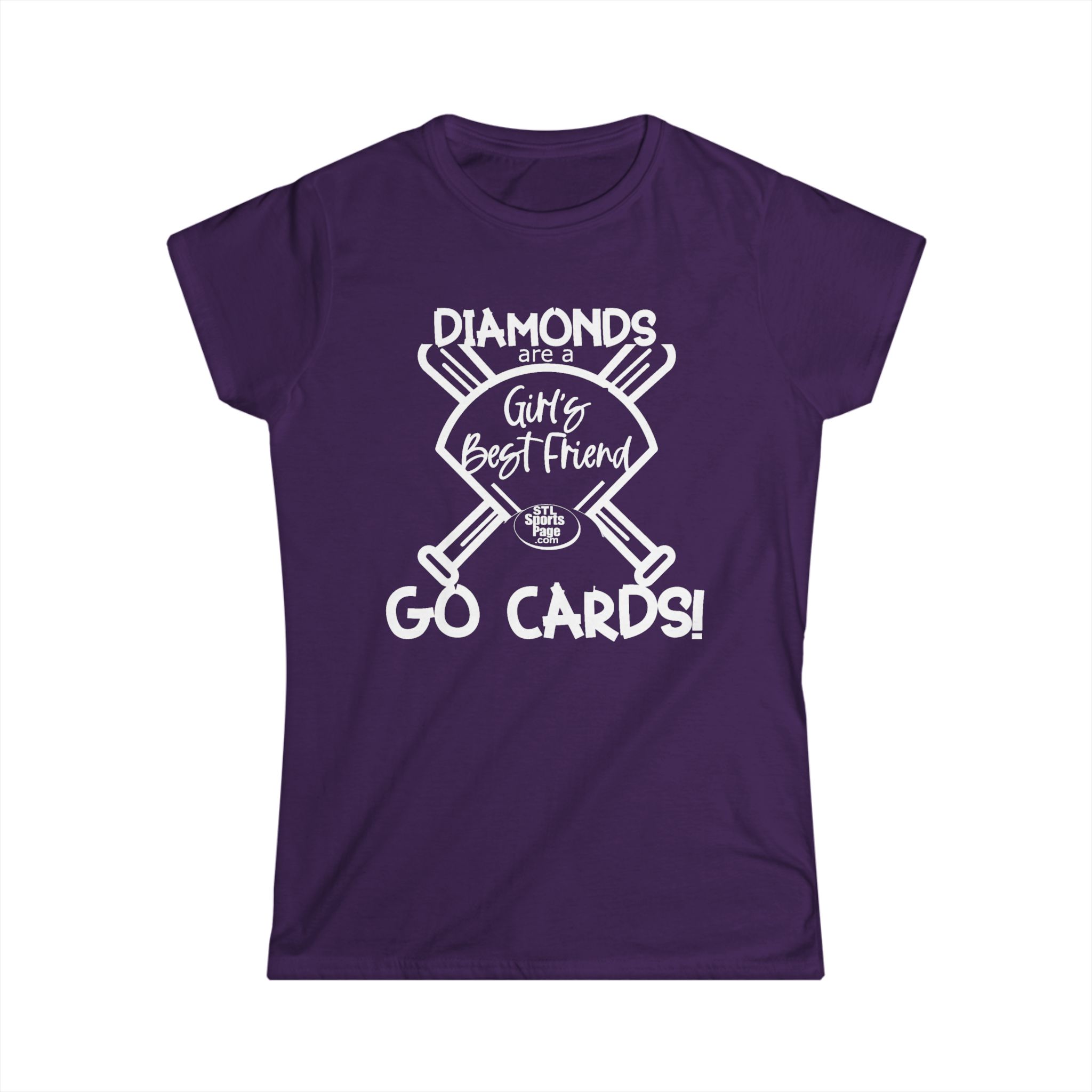 "Diamonds are a Girl's Best Friend- Go Cards!" --Women's Classic softstyle White Tee - Image 6