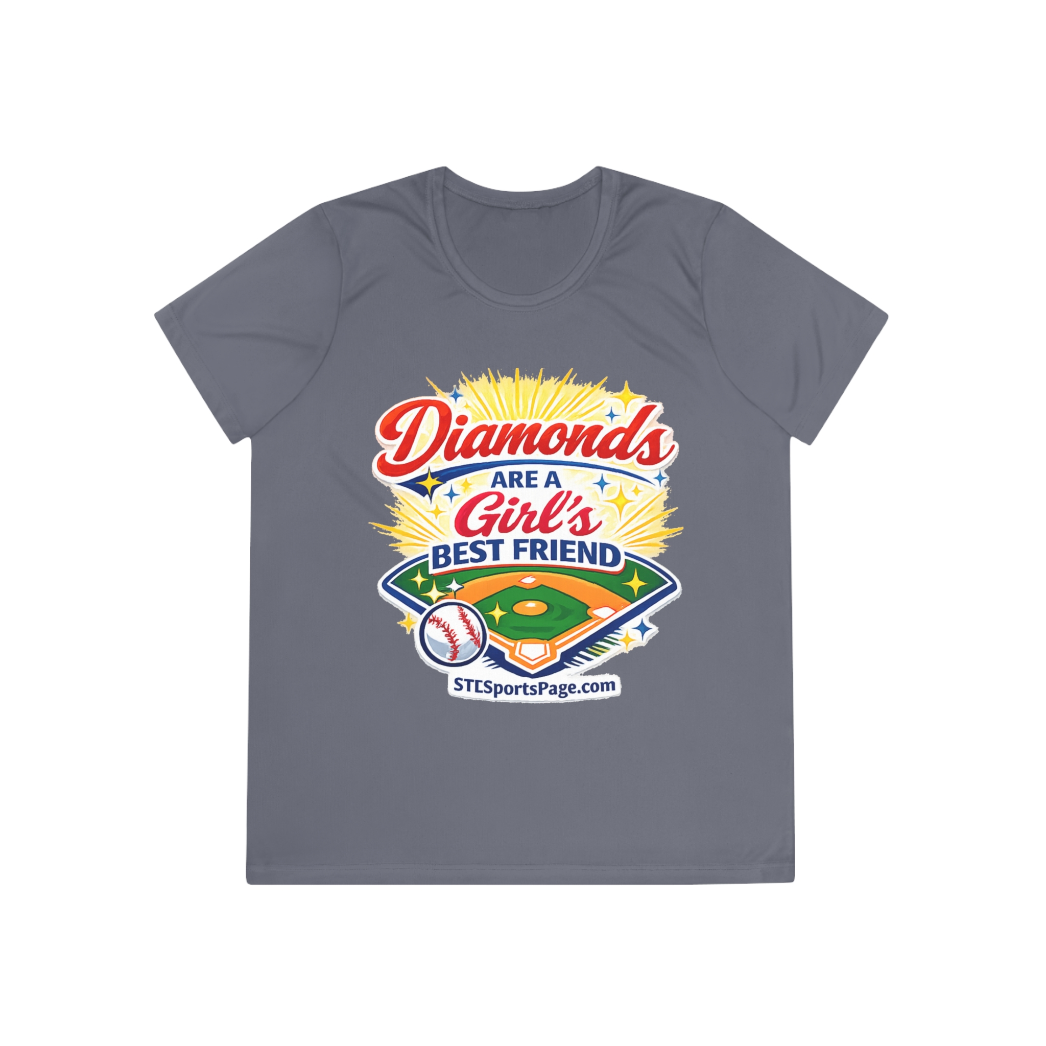 Diamonds Are a Girl's Best Friend Baseball Tee — Ladies Softstyle Sport Shirt