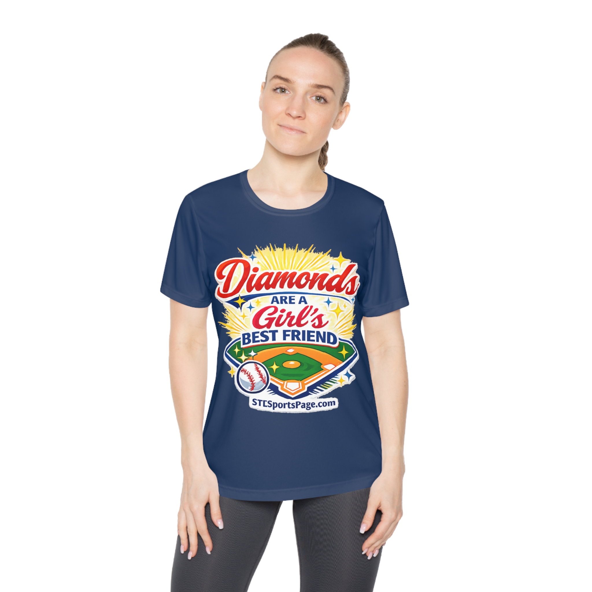 Diamonds Are a Girl's Best Friend Baseball Tee — Ladies Softstyle Sport Shirt - Image 12