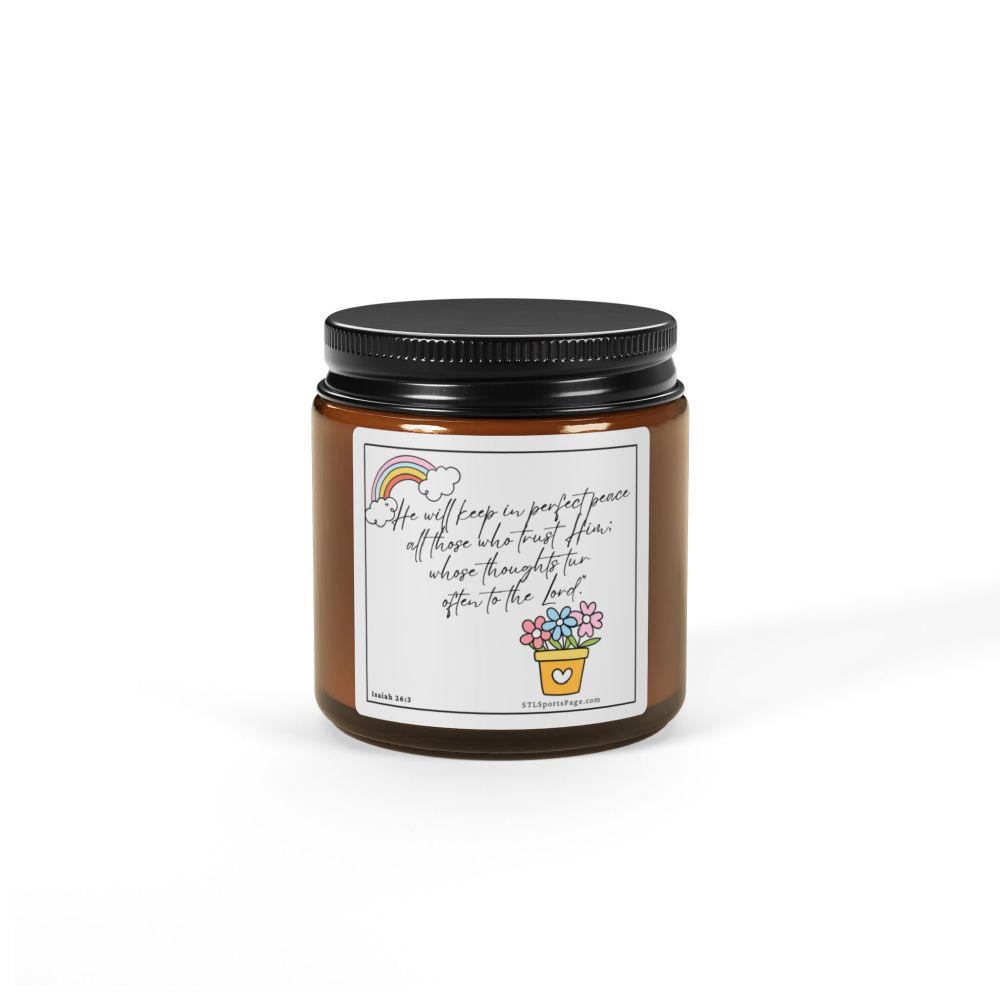 Inspirational Soy Candle — Amber Jar with hopeful Bible verse
