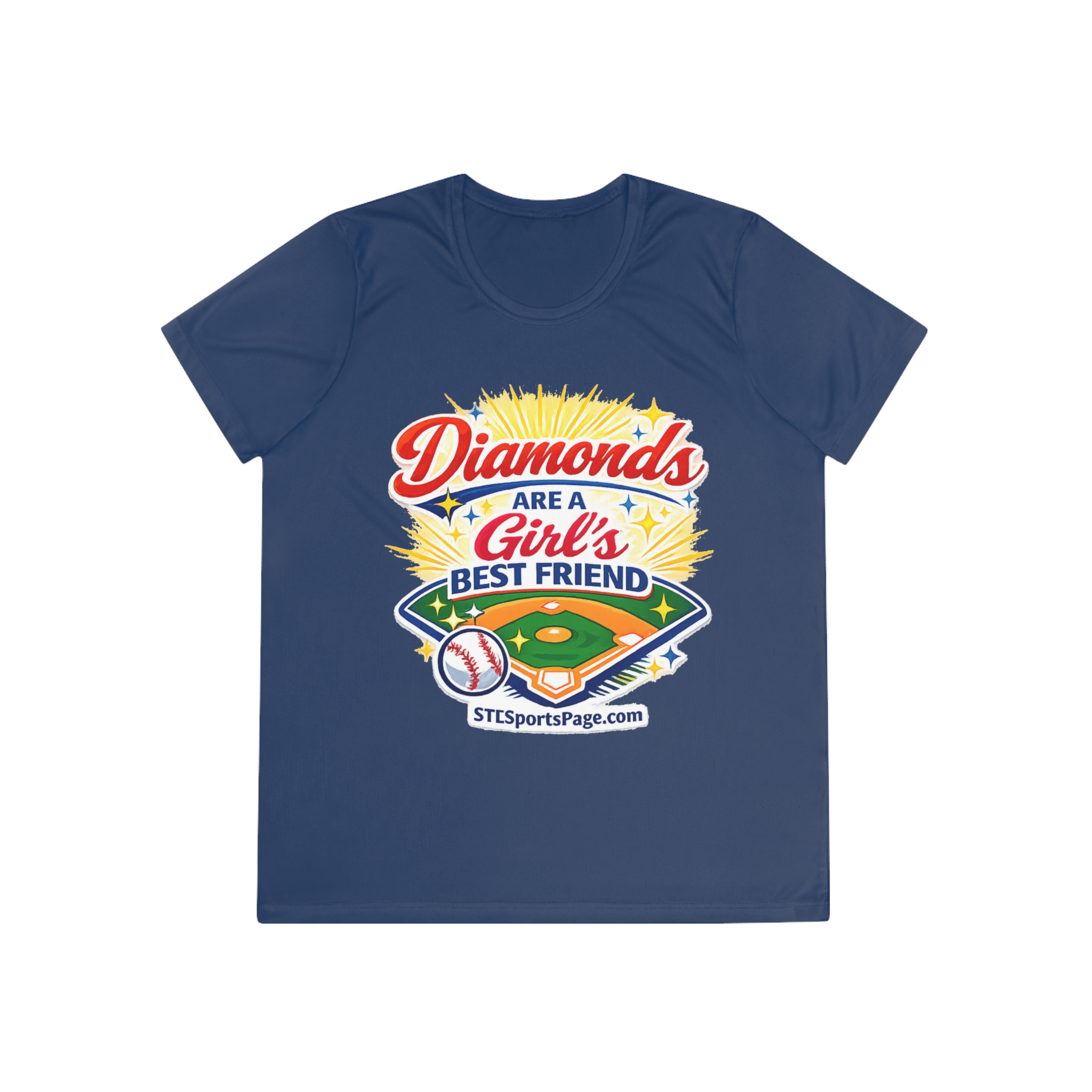Diamonds Are a Girl's Best Friend Baseball Tee — Ladies Softstyle Sport Shirt - Image 10