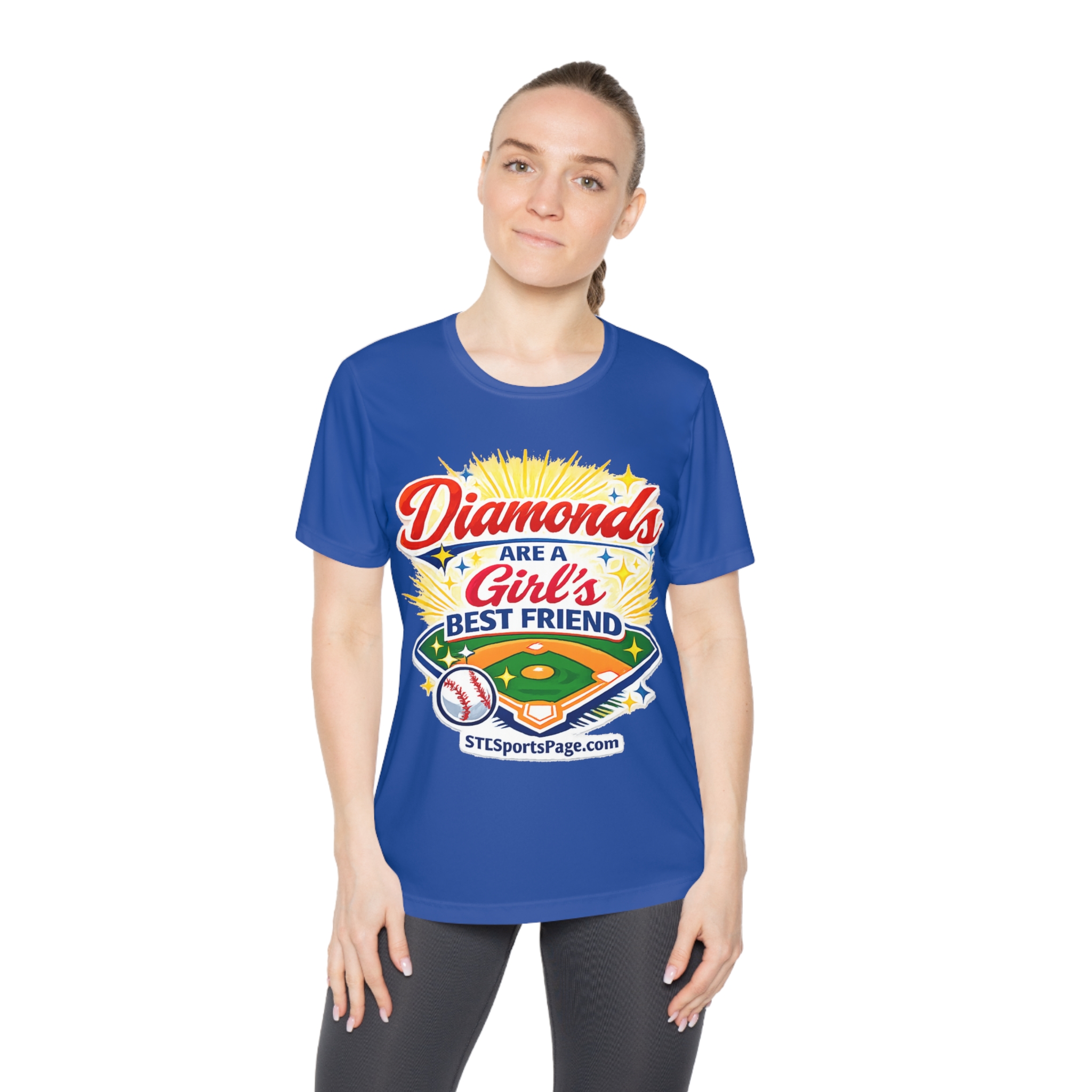 Diamonds Are a Girl's Best Friend Baseball Tee — Ladies Softstyle Sport Shirt - Image 9