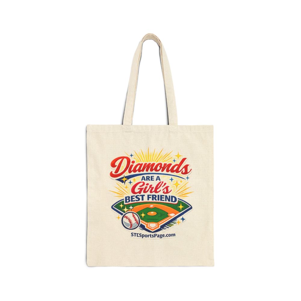 Baseball Tote Bag — "Diamonds Are a Girl’s Best Friend" Cotton Canvas Tote