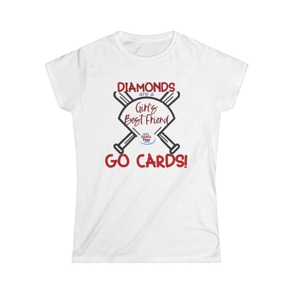 Diamonds Are A Girl's Best Friend- Go Cards!- Baseball Tee, light colors