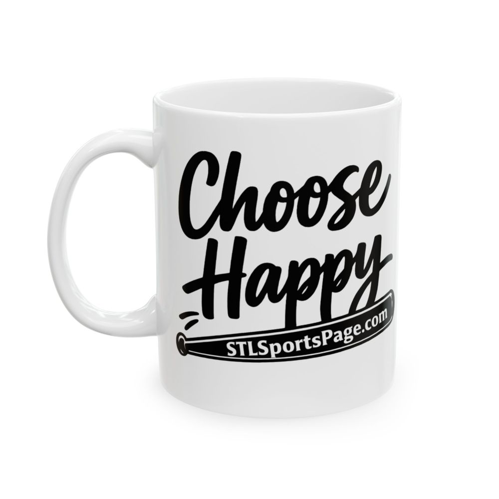 Choose Happy, STLSportsPage.com Ceramic Mug — Inspirational Coffee Tea mug (11oz & 15oz)