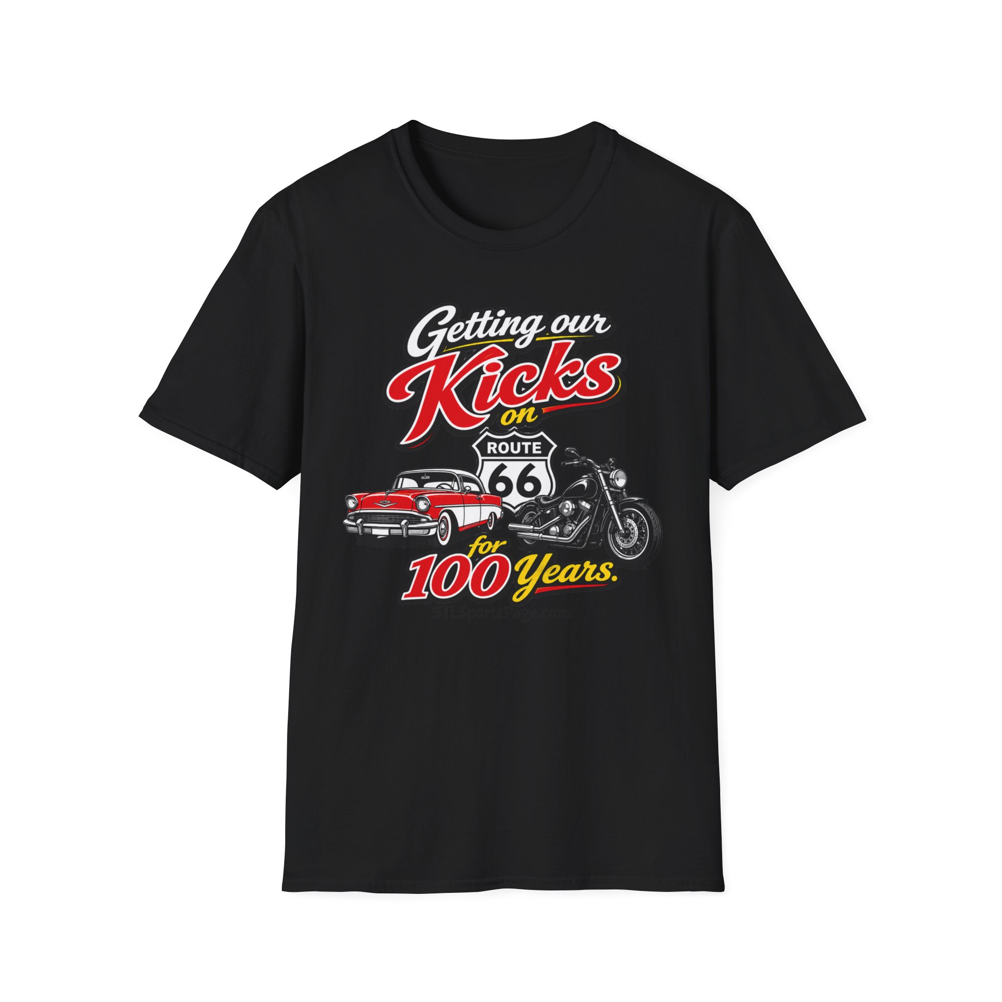 Route 66 100th Anniversary- "Getting Our Kicks on Route 66" Vintage STLSportsPage.com T-Shirt - Image 5