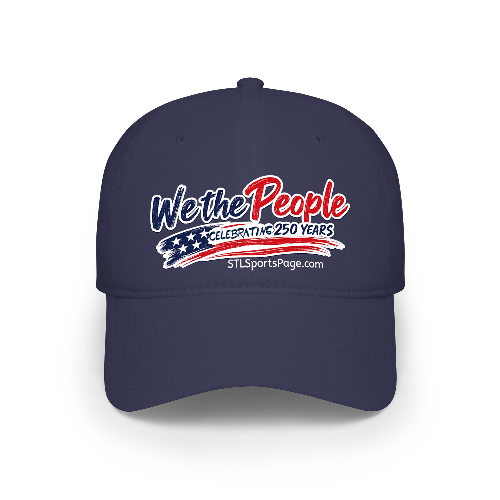 We the People Red Low Profile Baseball Cap — Celebrating 250 Years (Patriotic USA Flag Design) - Image 9