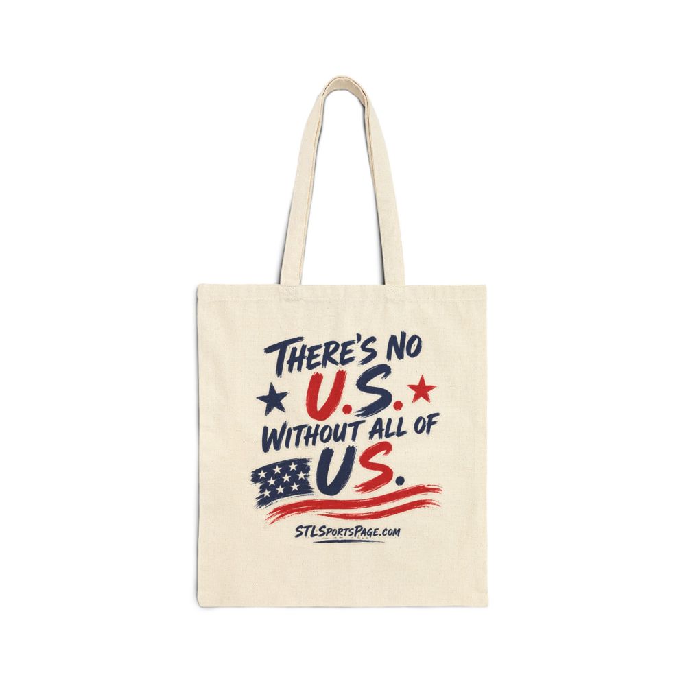Patriotic Canvas Tote — "There's No U.S. Without All of Us" STLSportsPage.com Eco Grocery Bag