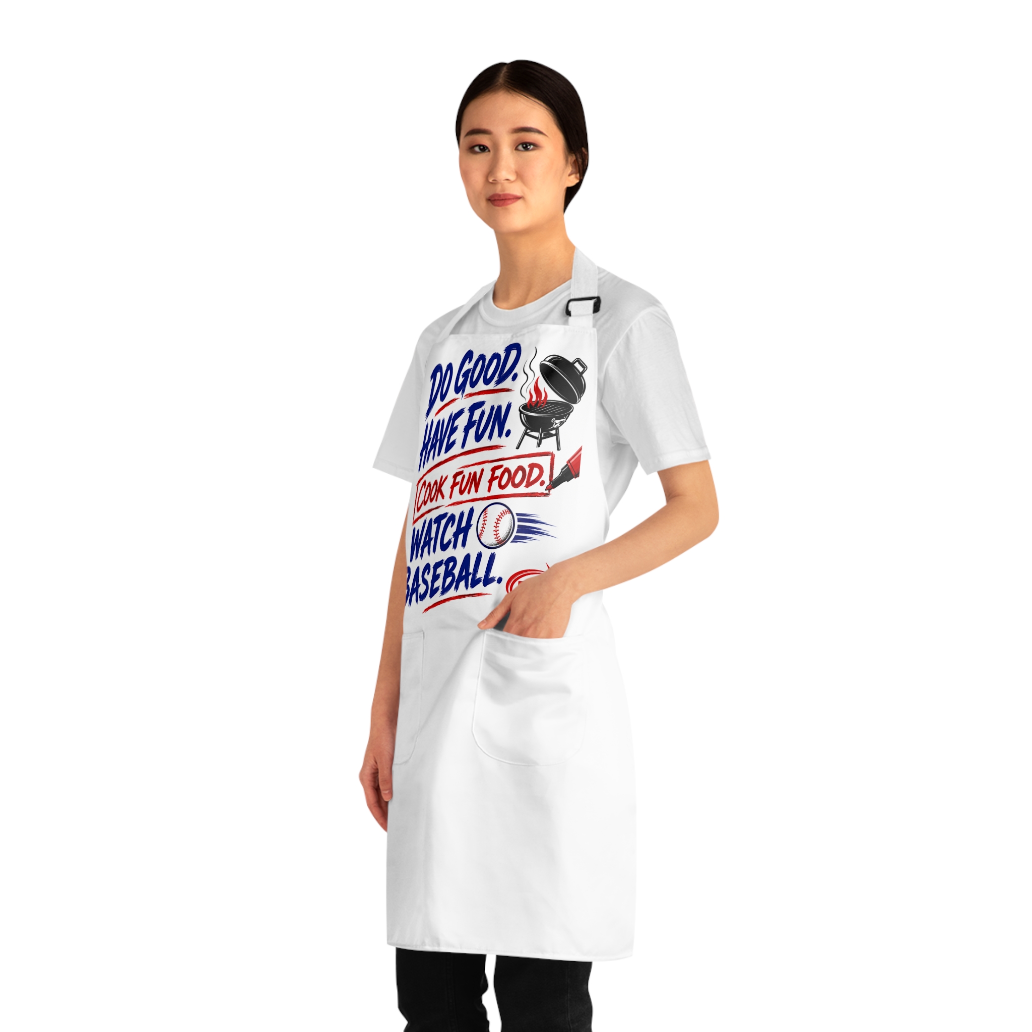 Do Good. Have Fun. Cook Fun Food Apron (AOP) - Image 4
