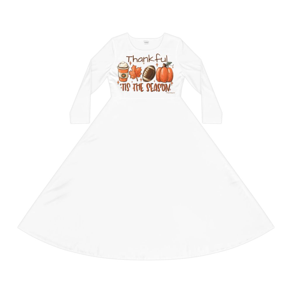 Fall-Themed Women's Long Sleeve Dress