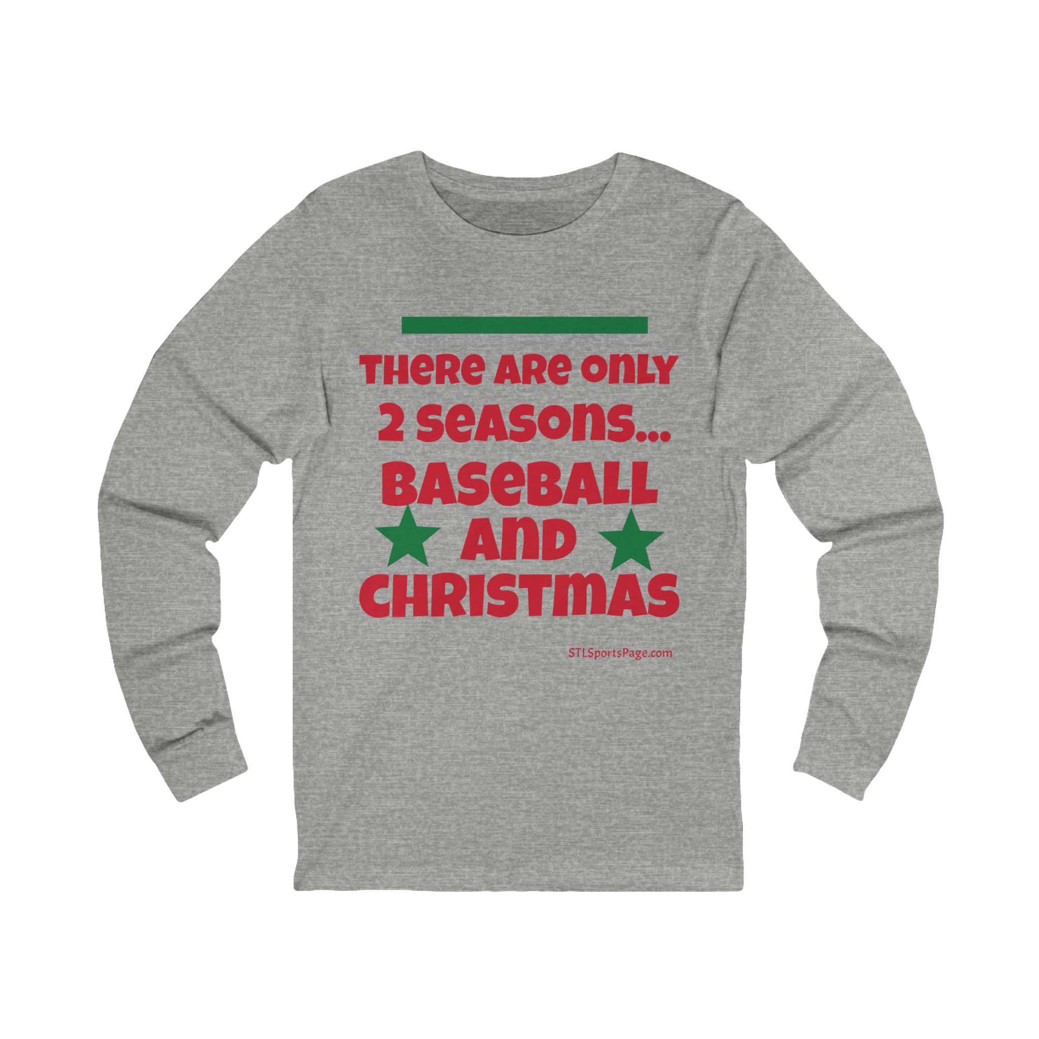Two Seasons: Baseball and Christmas Unisex Long Sleeve Tee - Image 2