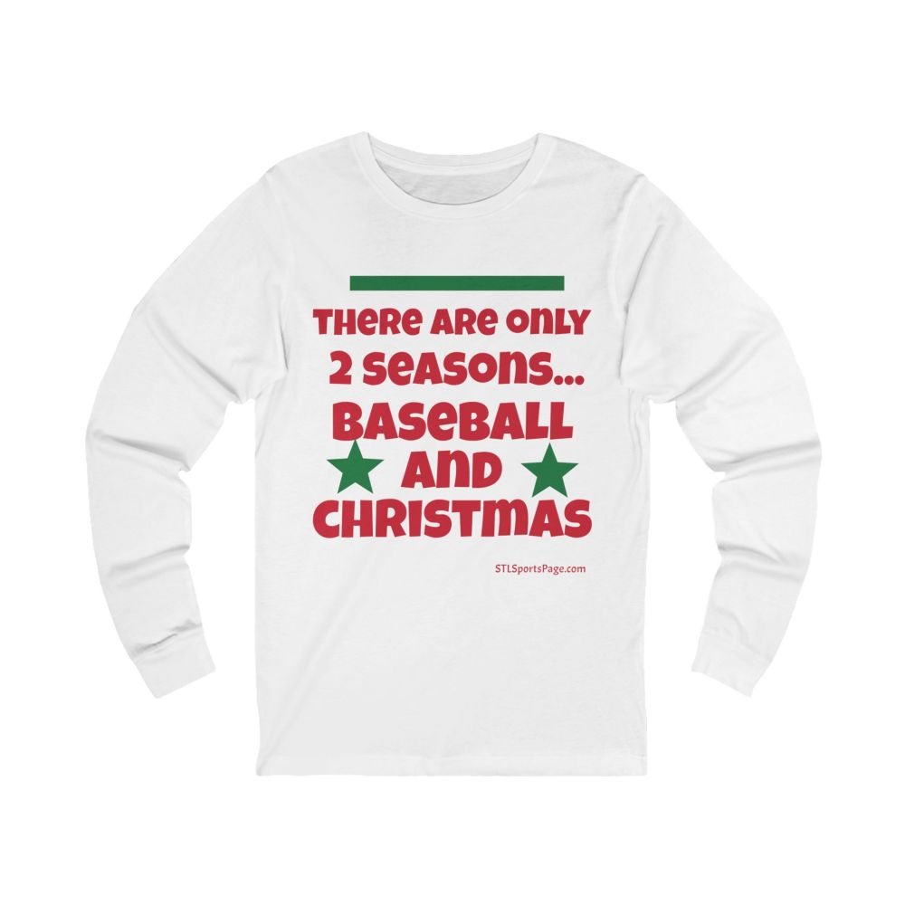 Two Seasons: Baseball and Christmas Unisex Long Sleeve Tee